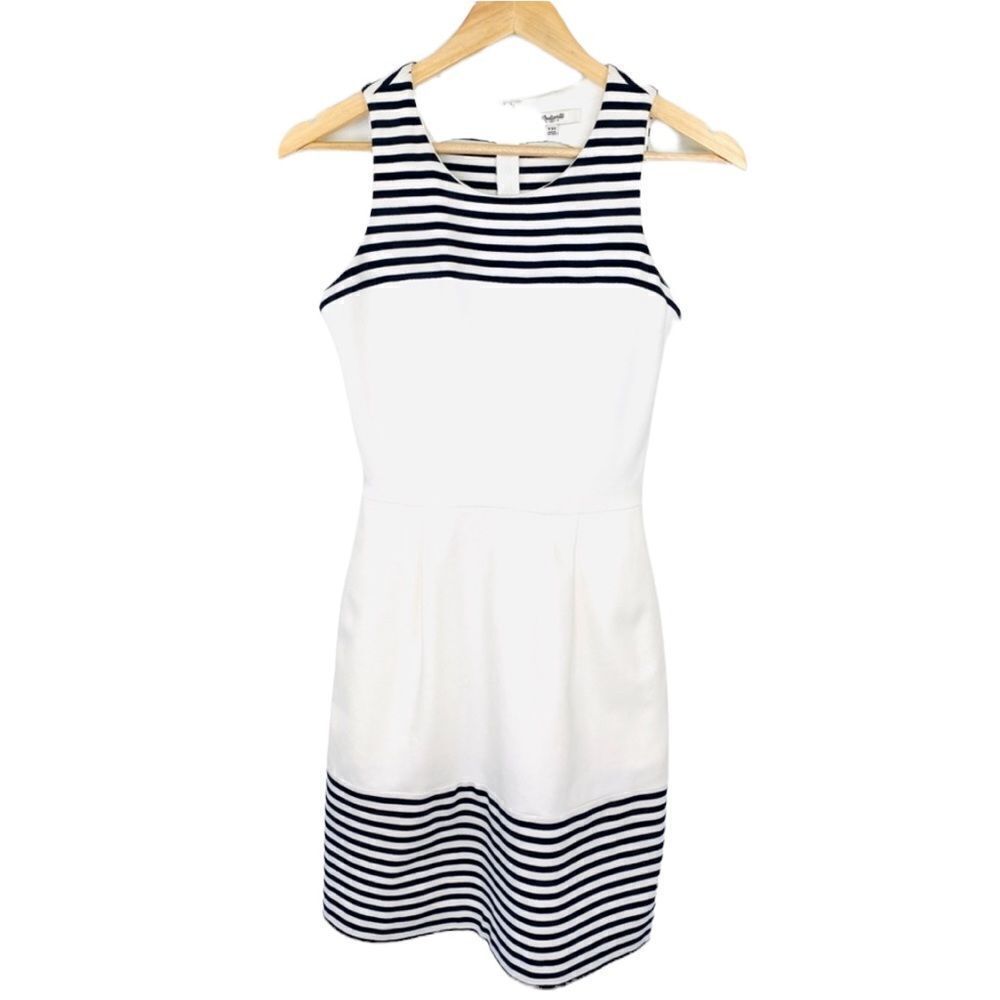 Madewell Versa black white striped dress xxsmall